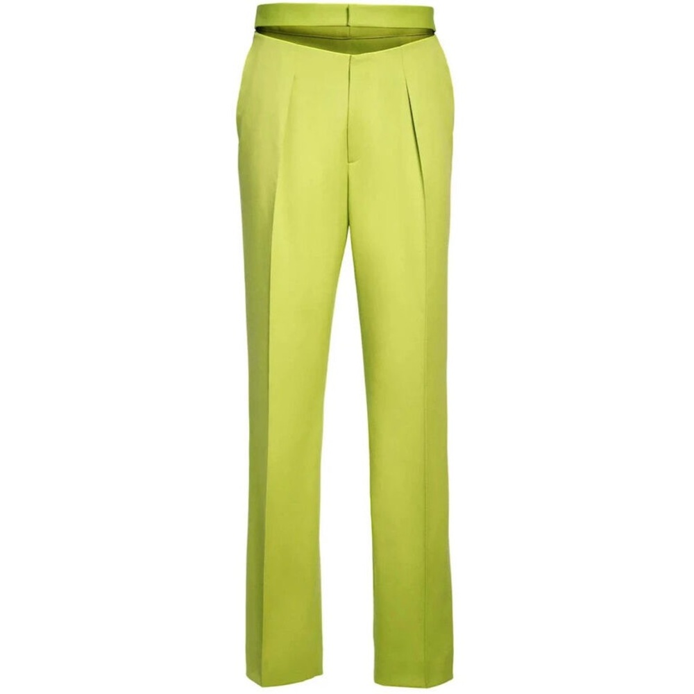 MUGLER x H&M Wool Cut-Out Acid Green Pants ~ 42R